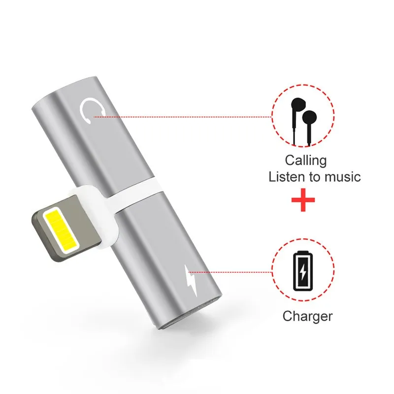 2 In 1 Dual Ports Headphone Adapter Phone Case for Iphone X XR XS Max 7 8 Plus 10 Charger Audio Splitter Coque Cover Accessories |