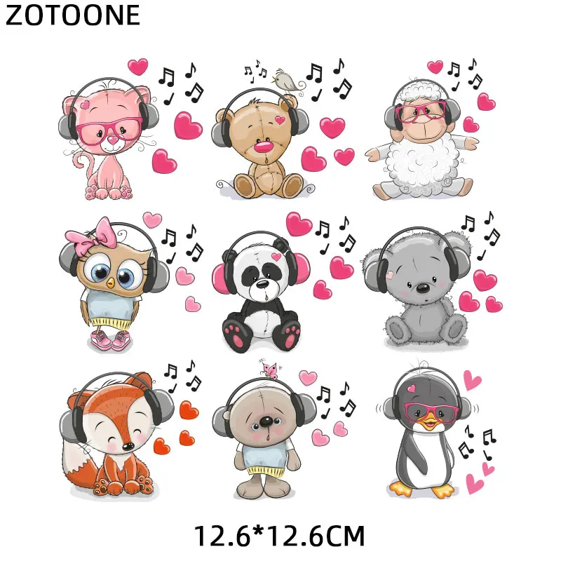 ZOTOONE милые животные нашивки с полосками набор утюга на переноске Единорог в форме