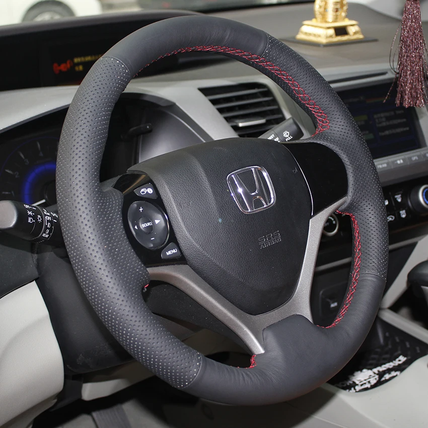 

Case for Honda JEDA CIVIC 9 Steering wheel covers Car styling DIY genuine leather Anti-slip breathable covers