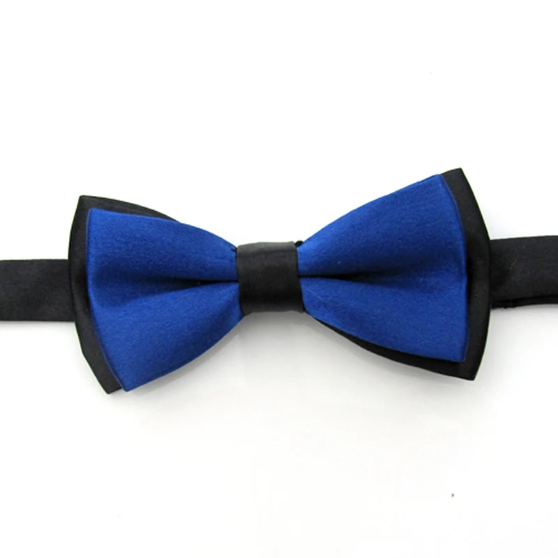 Black Royal Blue Wedding Classic Kid Suit Neckwear Baby Boy's Baby Fashion Solid Color Adjustable Bowtie Children Two Tone Pet Dog Cat Bow Tie - Цвет: Black Royal Blue