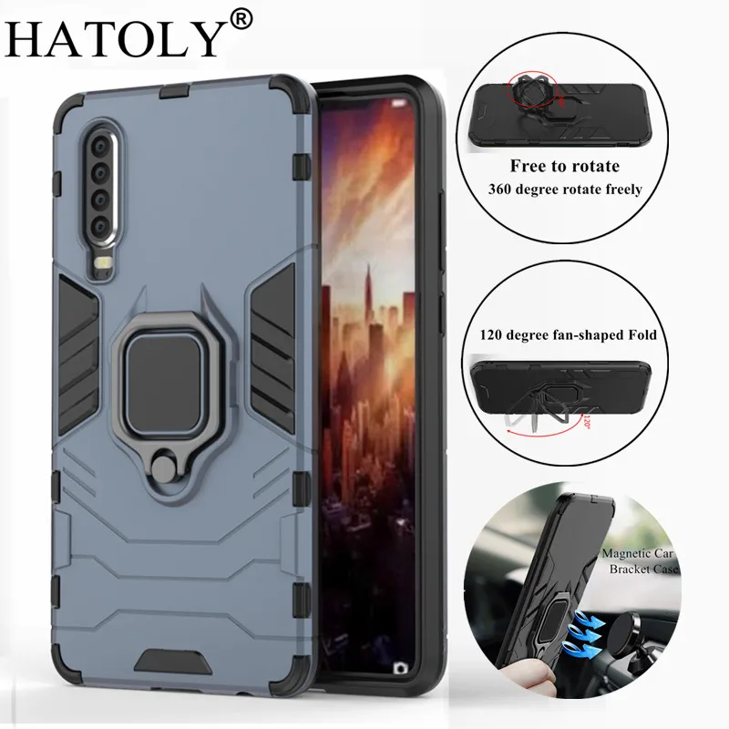 Чехол HATOLY для Huawei P30 чехол P 30 чехлы с магнитным присоской и кольцом силиконовый