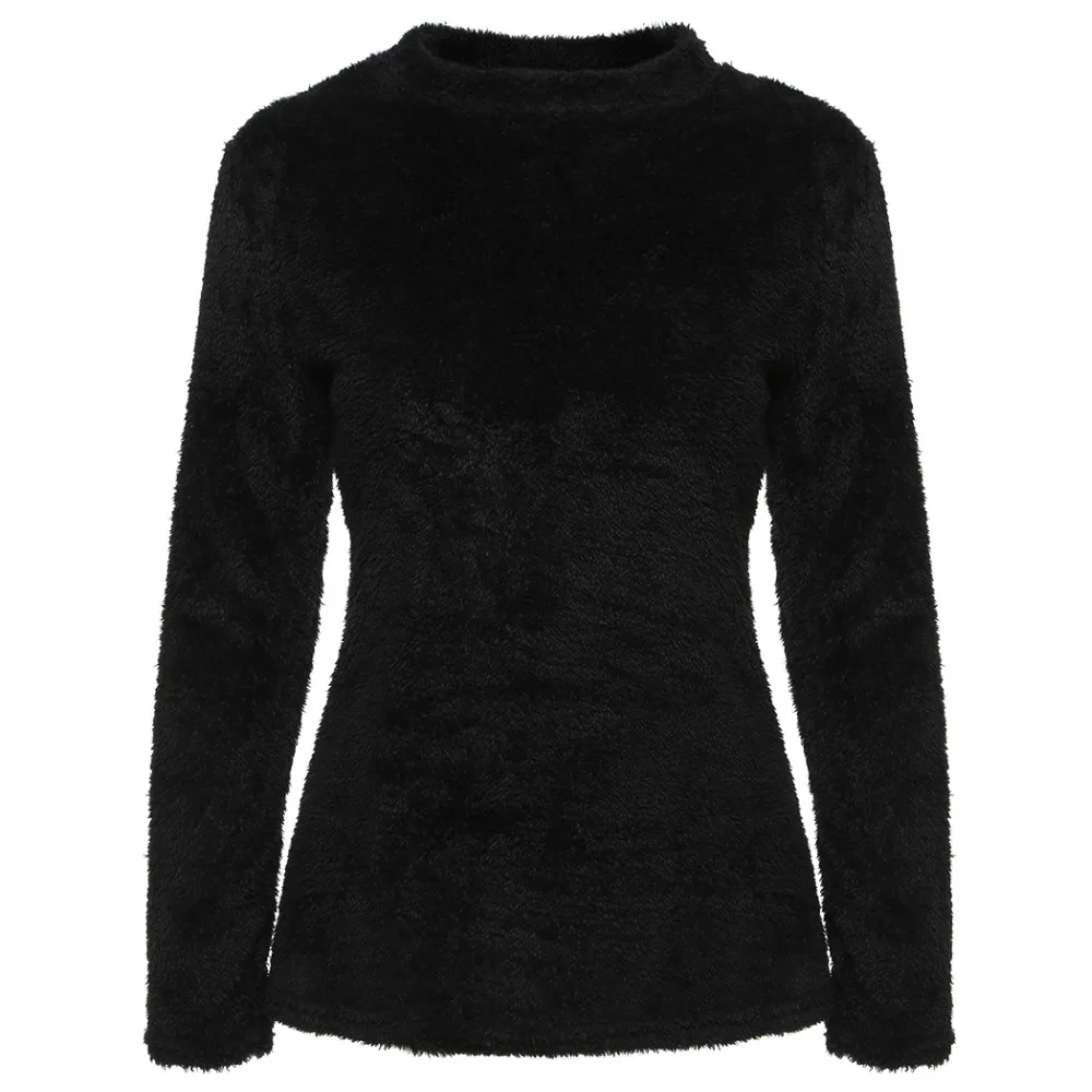 Fashion 2018 Autumn Fluffy Plush Mohair Sweater Jumper Women Turtleneck Sweaters Long Sleeve Knitted Pullovers Ladies Chic Mujer | Женская