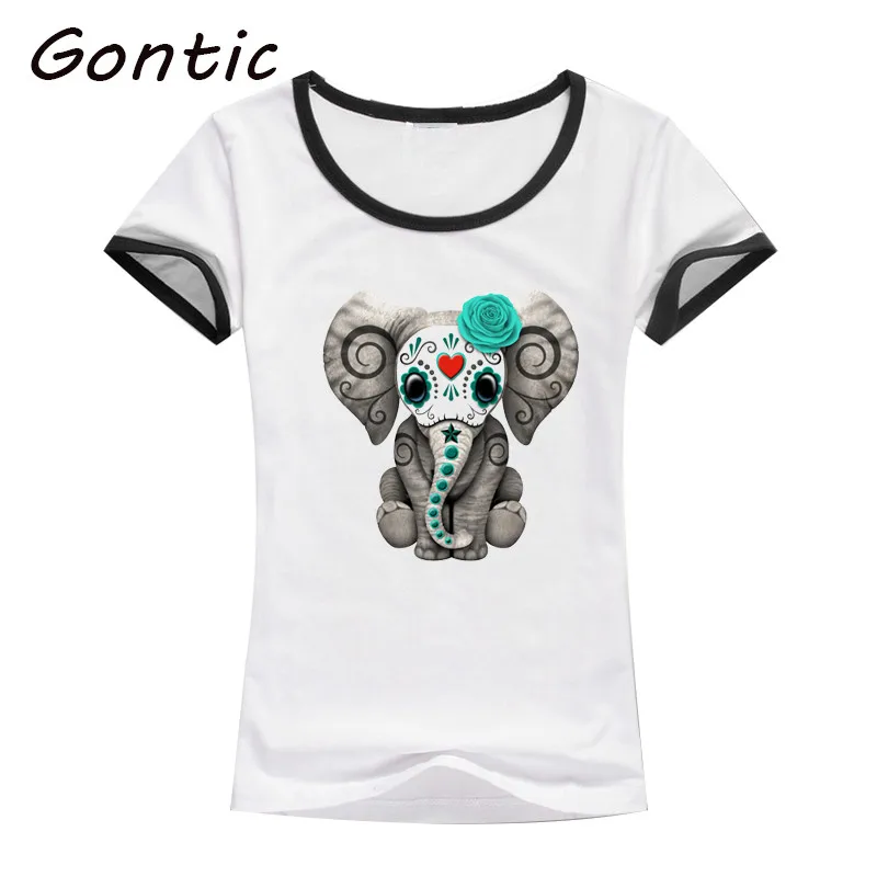 Женская футболка милый слон диджей носить наушники и очки печатных забавные