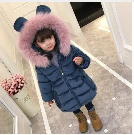 Зимняя куртка для девочек пальто малышей bebe детские вельветовые топы парка