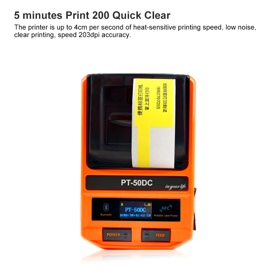 Новый мини USB/Bluetooth/NFC PT-50DC небольшой портативный принтер ювелирные изделия ценник