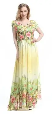 Женское платье с V-образным вырезом большого размера | Женская одежда