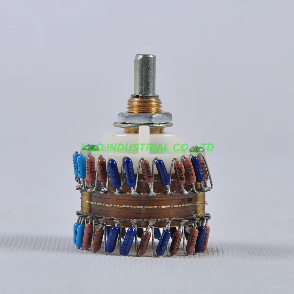 

1pc 2P 23 Step DALE Attenuator Volume Pot Stereo Potentiometer 100KY For Tube Amplifier Parts