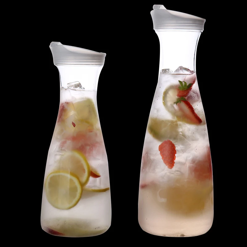 0.6L/1L/1.6L Transparent Juice Bottle Jar Iced Tea Pitcher Hot Cold Jug Acrylic with Lid Bar Home Restaurant Use | Дом и сад