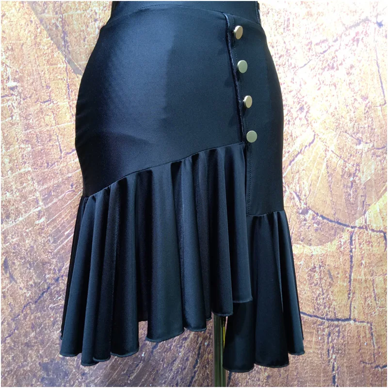 Женская юбка для латинских танцев асимметричная в виде листьев лотоса на