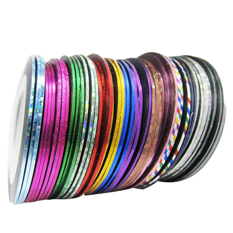 30 шт. женские разноцветные рулоны полоскающие ленты линия для нейл арта