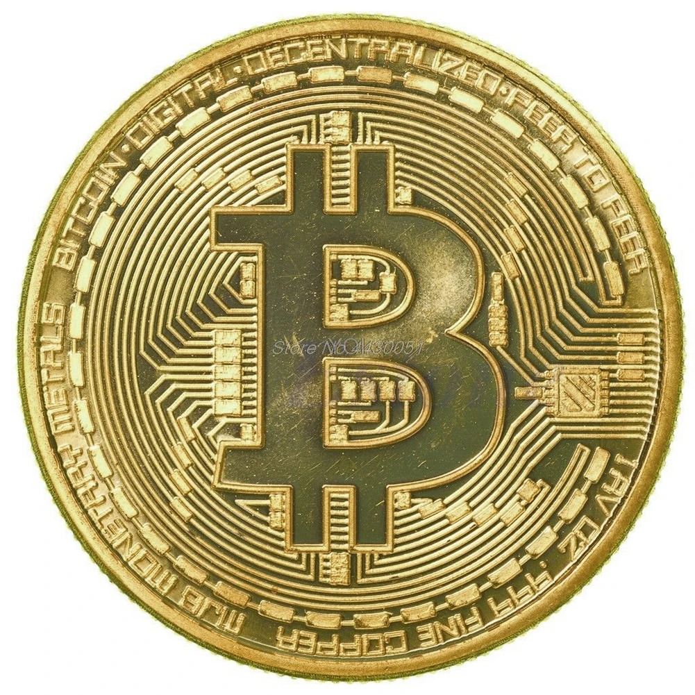 1 x позолоченный Bitcoin монета коллекционные арт коллекция монет BTC подарок