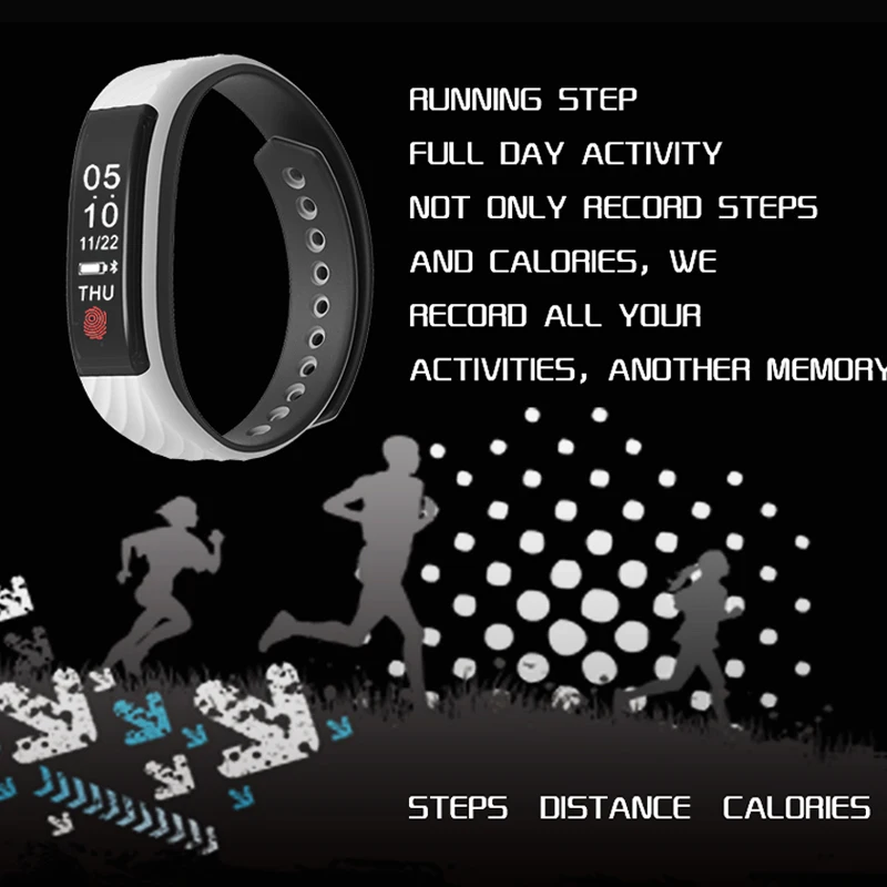 New W810 Smart Wristband Heart Rate Monitor 0.87" OLED Display Band IP67 Waterproof Bracelet for Android IOS | Электроника