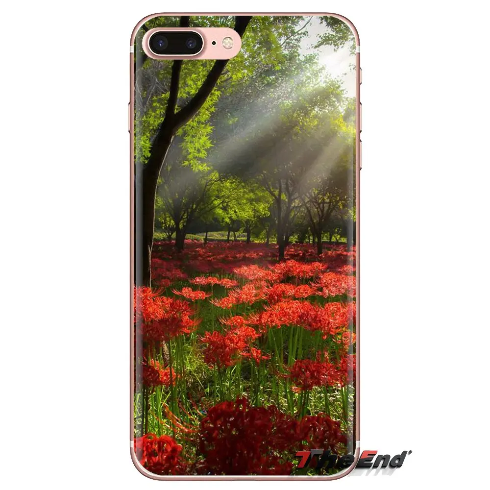 For Xiaomi Redmi 4A S2 Note 3 3S 4 4X 5 Plus 6 7 6A Pro Pocophone F1 Red Spider Lily Cluster amaryllis TPU Transparent Cover Bag |