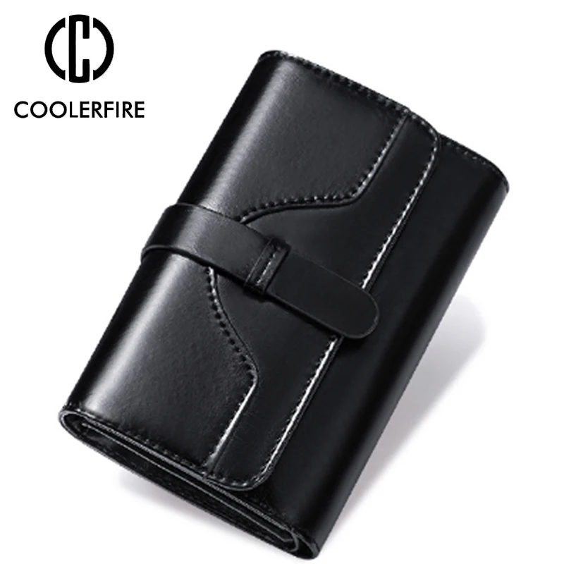 Женские кошельки Маленький модный брендовый кожаный кошелек Женский с зажимом