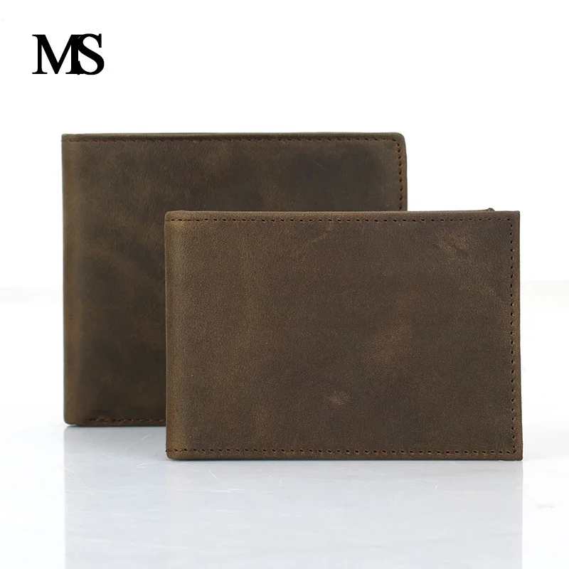 Высокое качество 2 шт./компл. натуральная кожа Для мужчин кошельки короткий