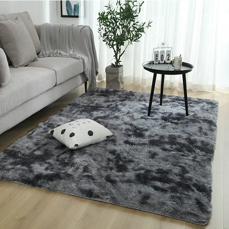 Разноцветный ковер с градиентной окраской искусственный коврик длинными