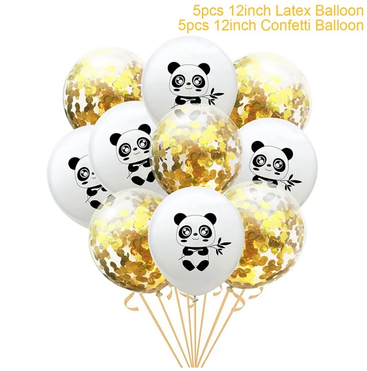 Huiran Cute Panda Balloon Happy Birthday Balloons Air Party Ballons Birthday Party Decor Kids Favors Animal Black Baloons Balls - Цвет: Panda Balloon Style2