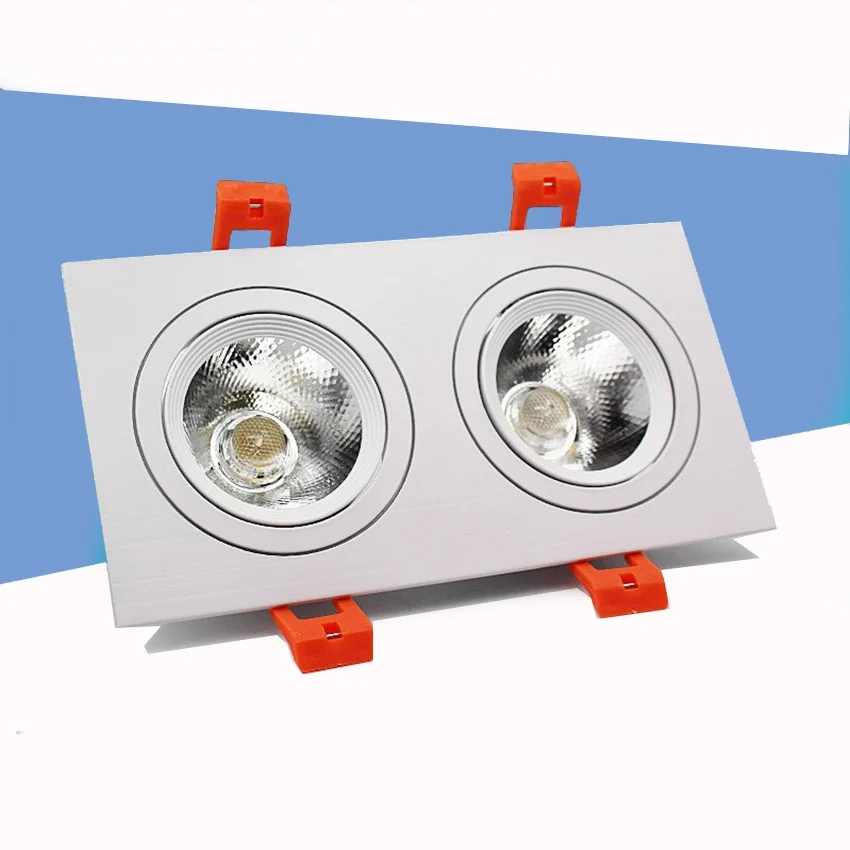 Суперъяркий Встраиваемый светодиодный потолочный светильник с 2 головками 12 Вт 18
