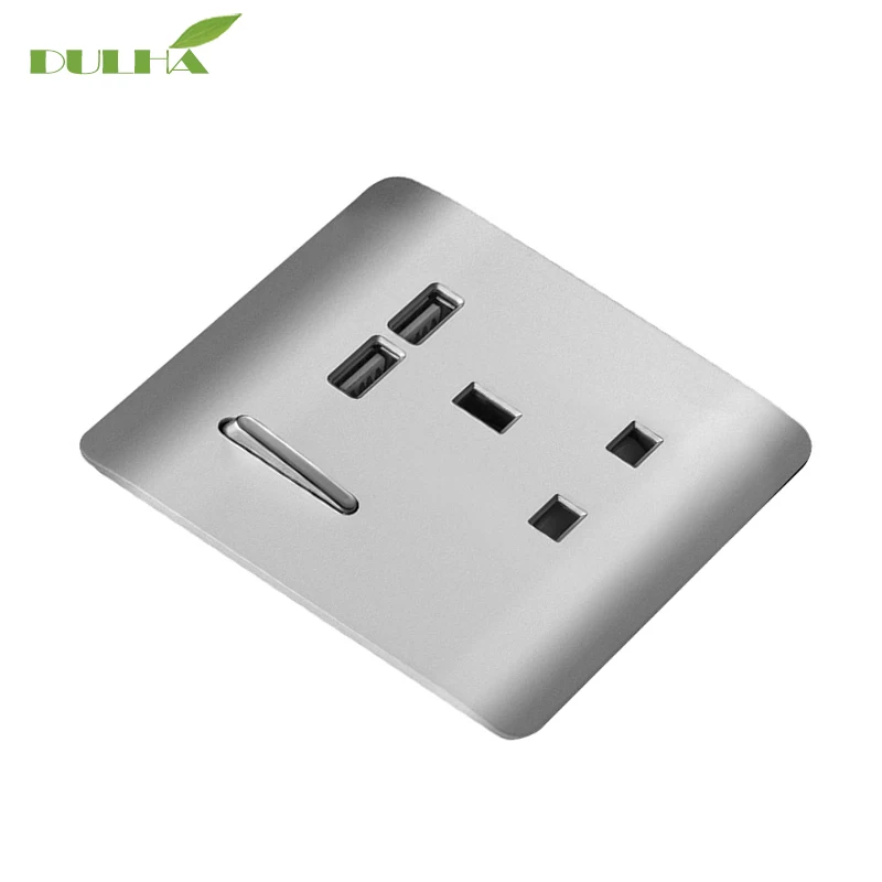Дулха UK 13A USB настенная розетка 1 секция электрические питания включен с 2 разъем