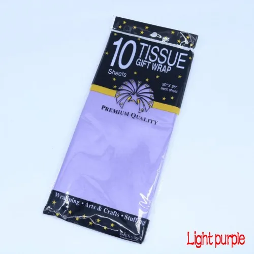 Light purple 20 листов/упаковка папиросной бумаги 50x66 см цветок подарочная упаковка крафт бумага одежда рубашка обувь вино оберточная бумага s ручной работы поставка - Цвет: Light purple