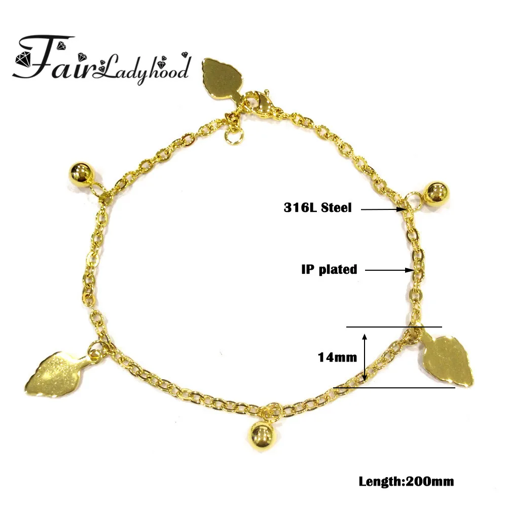 FairLadyHood 316L Нержавеющая сталь Bijoux Femme Золотая елка браслет для Для женщин Jewelry