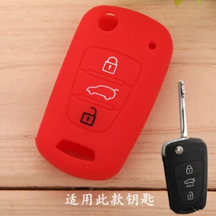 Силиконовый чехол для ключей автомобиля для hyundai i10 i20 i30 i35 iX20 iX35 ix45 iX25 Solaris Verna HB20/KIA Rio K2 K3 K5 Sportage Forte CERATO - Название цвета: B RED
