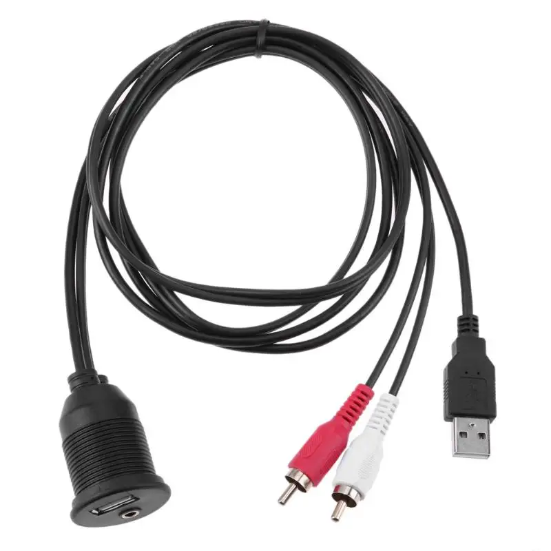 1 м крепление для приборной панели автомобиля USB 3 5 мм AUX 2RCA удлинитель свинцовая