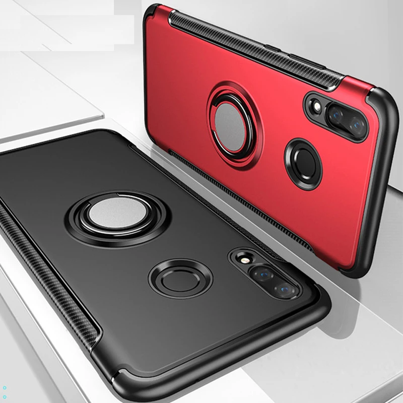 Yeuzoe For Huawei P Smart+ case with Metal Finger Ring Bracket for huawei Nova 3i 3 Nova3 phone housing Kicksatnd |