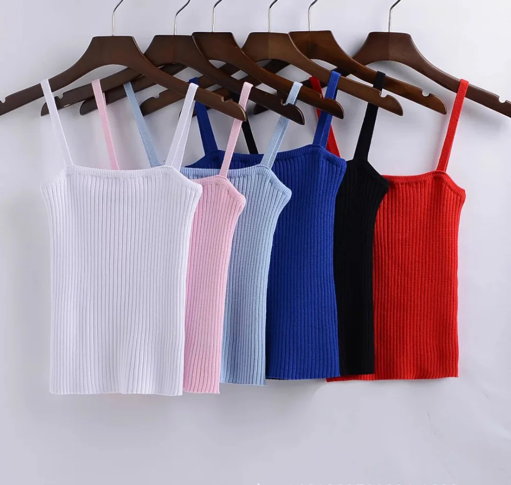 Женский трикотажный топ для фитнеса привлекательный женский с бретельками