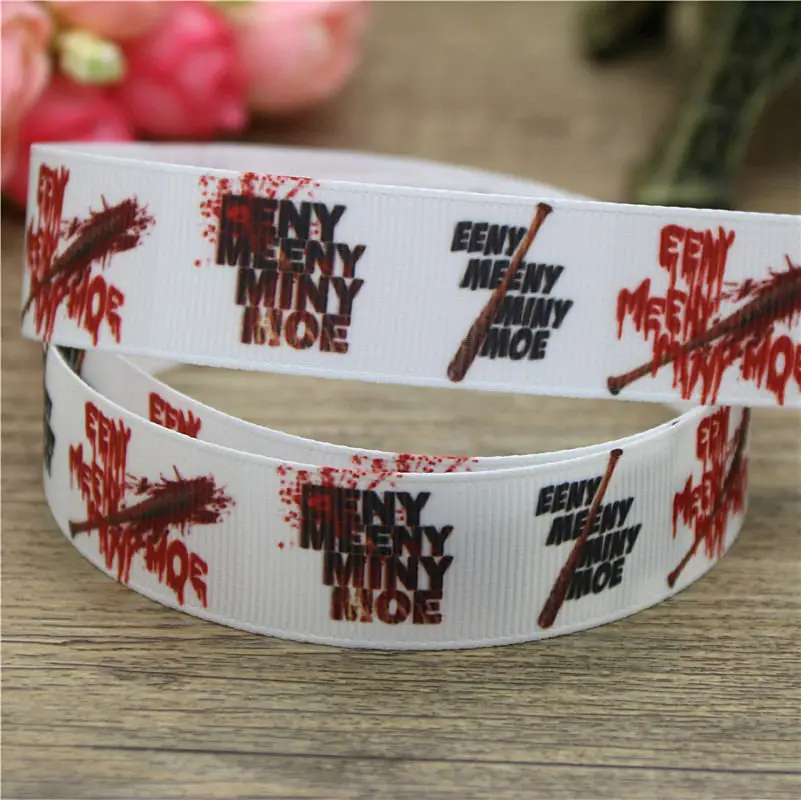 DUWES 50 ярдов Ходячие мертвецы Эни Мэни Минни печатных grosgrain ленточный аксессуар