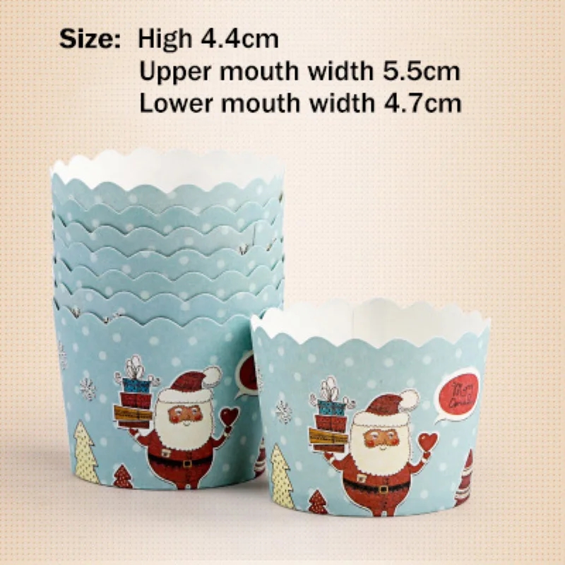 2 Muffin Cupcake Case Paper Cups Christmas Cupcake Holder Liners 50 Pcs/Set Pastry Accessories Colorful DIY Cake Decorating Tools - Цвет: 2