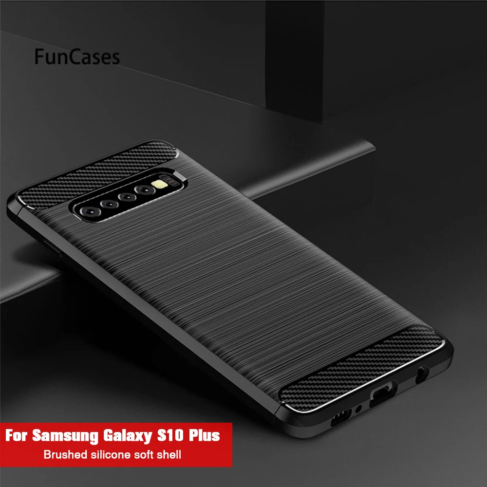 Чехол для телефона samsung S10 чехол силиконовый мягкий из углеродного волокна Galax Plus