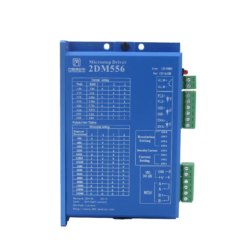 2DM556 двухфазный Драйвер шагового двигателя NEMA23 32 бит DSP DC36V 5.6A JMC Замена leadshine DM556 |