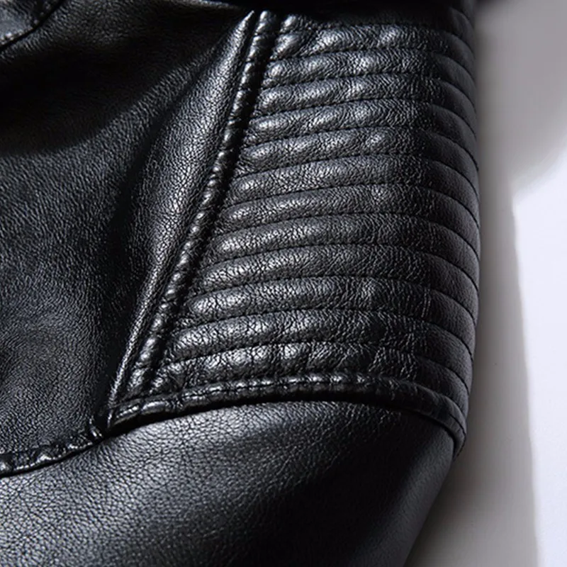 Черная мотоциклетная повседневная куртка KOSMO Mass из искусственной кожи для мужчин