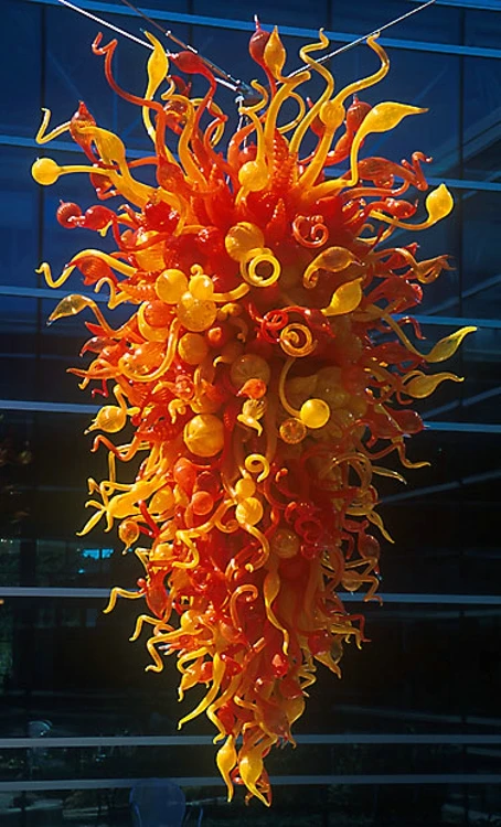 

Free Shipping Handicraft Cheap Hotel Large Hand Blown Glass Chandelier