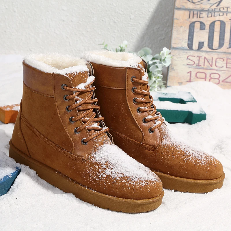 Моды для Мужчин Снегоступы Человек Нового Вопроса Замши Стадо Сапоги мужчины