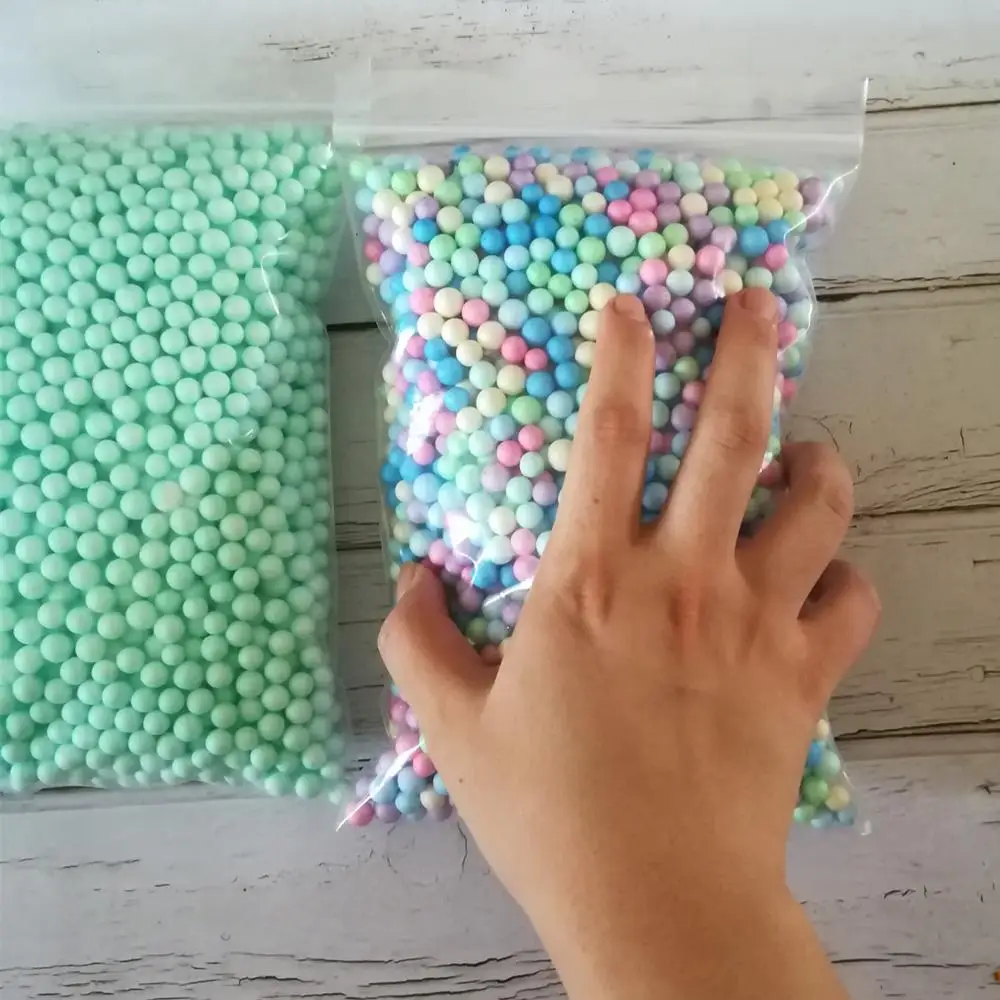 10 мешков в наборе, DIY клейкие аксессуары, пенные частицы, наполнитель, украшение, маленькие крошечные поролоновые принадлежности, детские игрушки, теплый цвет, Снежная грязевая пена