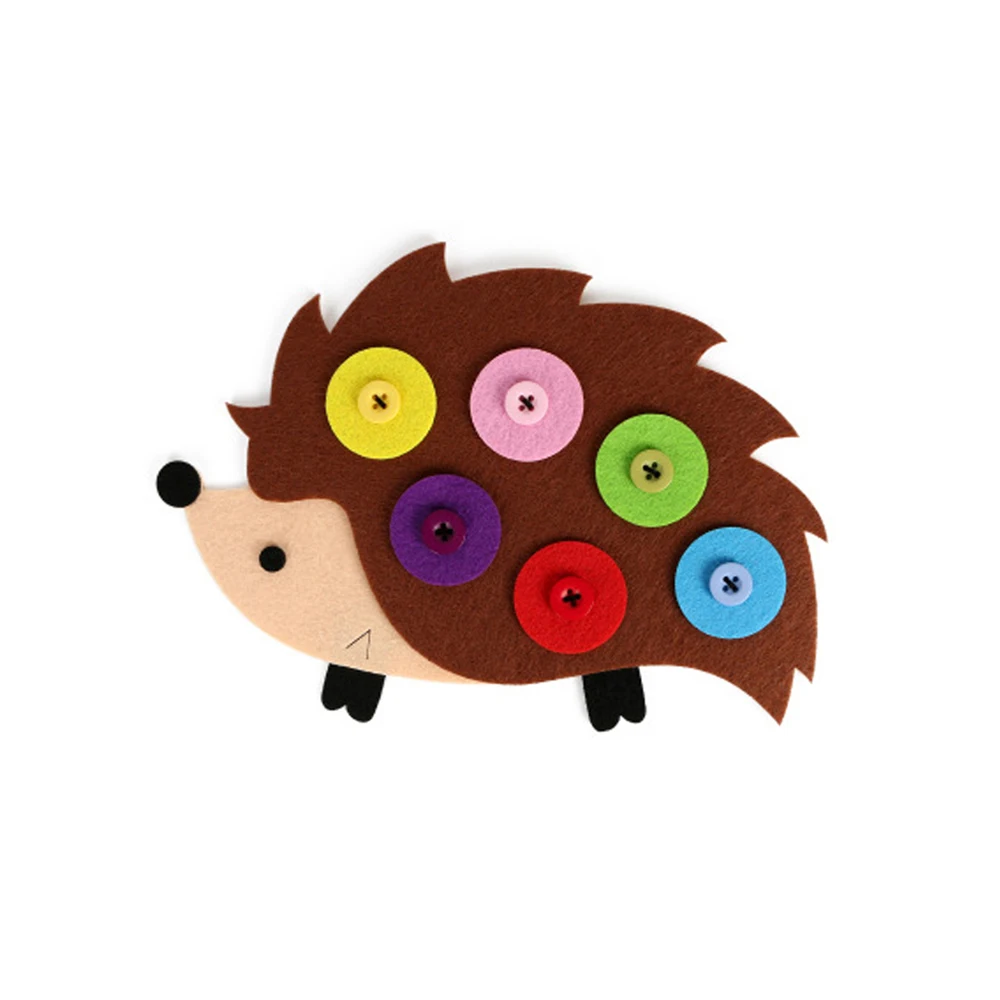 Hedgehog Детские игрушки ручной Молнии Кнопка учебное руководство Diy ткань раннее образование Монтессори игрушки обучения математике игрушки для детей - Цвет: Hedgehog