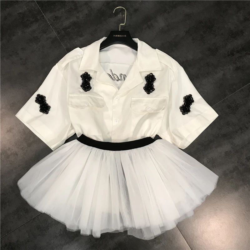 Женская блузка с вышивкой и принтом Повседневная Туника отложным воротником