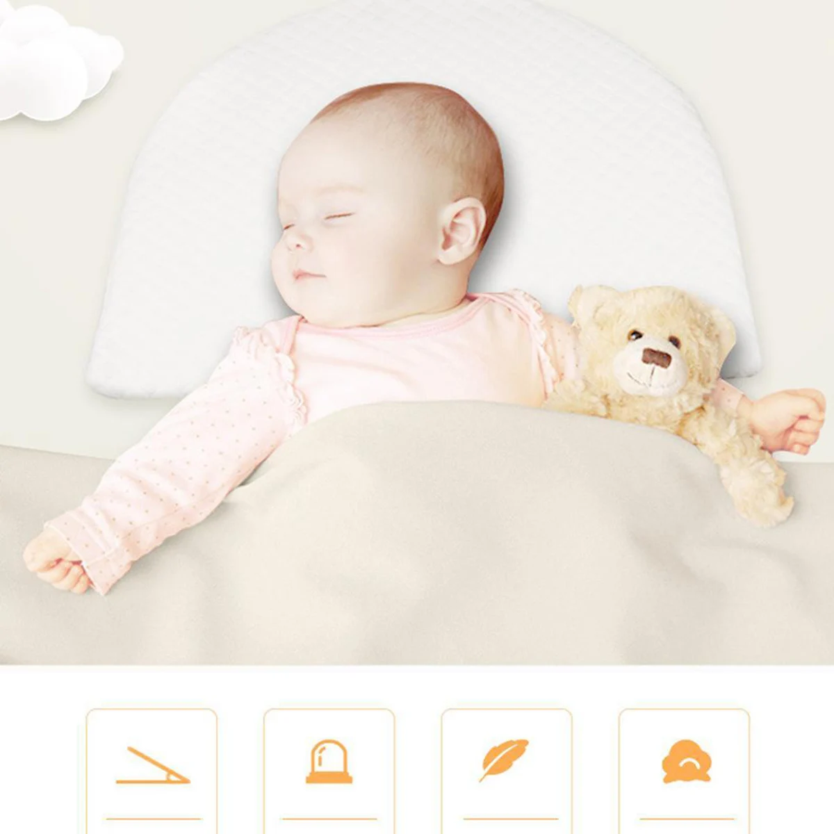 Подушка для сна новорожденного ребенка противоскользящая детская кроватка