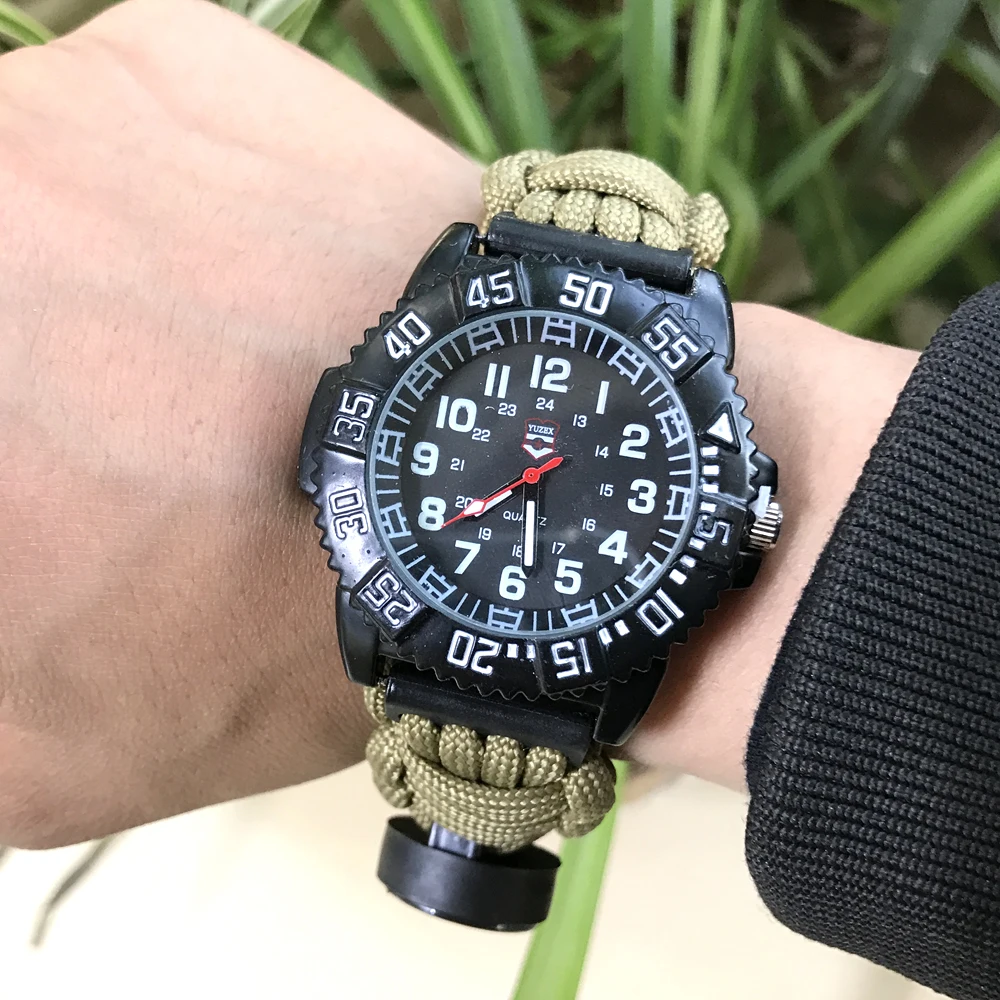 EDC GEAR мульти Открытый Кемпинг выживания браслет часы компас спасательный канат Паракорд оборудование инструменты комплект