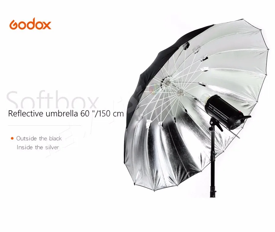 Godox Studio Photogrphy 150 см/60in Черный Серебряный светоотражающий светильник ing светильник зонтик