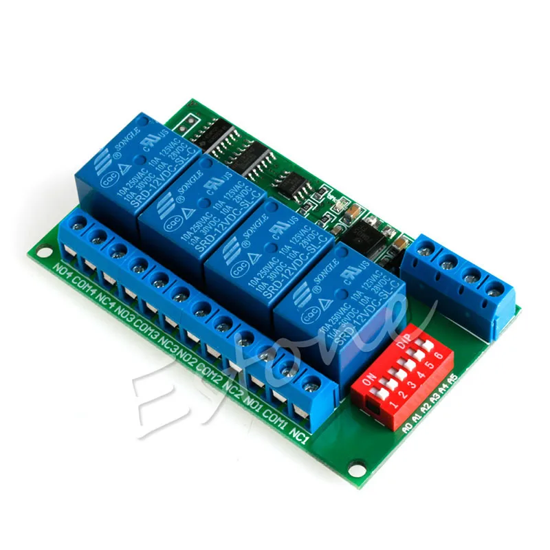 12 В RS485 Реле 4CH Modbus RTU PC UART плата для ПЛК лампа светодиодный PTZ камера управления G08
