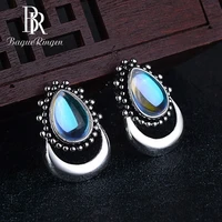 begua ringen top brand water drop design created moonstone stud earrings for women ear jewelry fashion earrings girls gifts