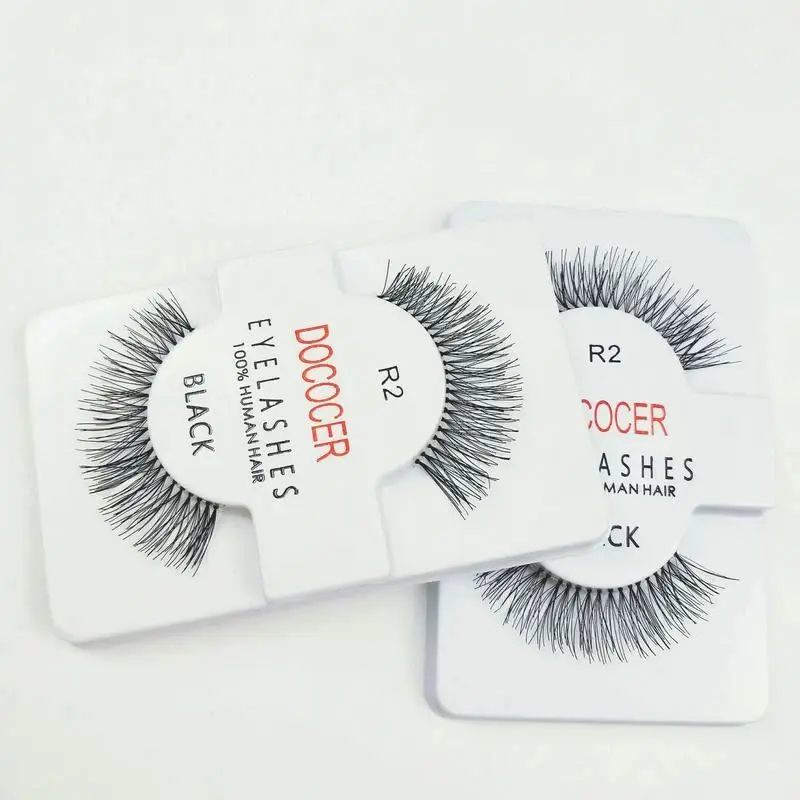 12 пар ресниц R2 ресницы 100% человеческие волосы ручной работы накладные пачкающие