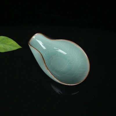 WIZAMONY, 1 шт., держатель для чая Longquan Celadon, аксессуары для чая, китайский фарфор, пять цветов, хрустящая глазурь - Цвет: Ge Kiln Powder Green
