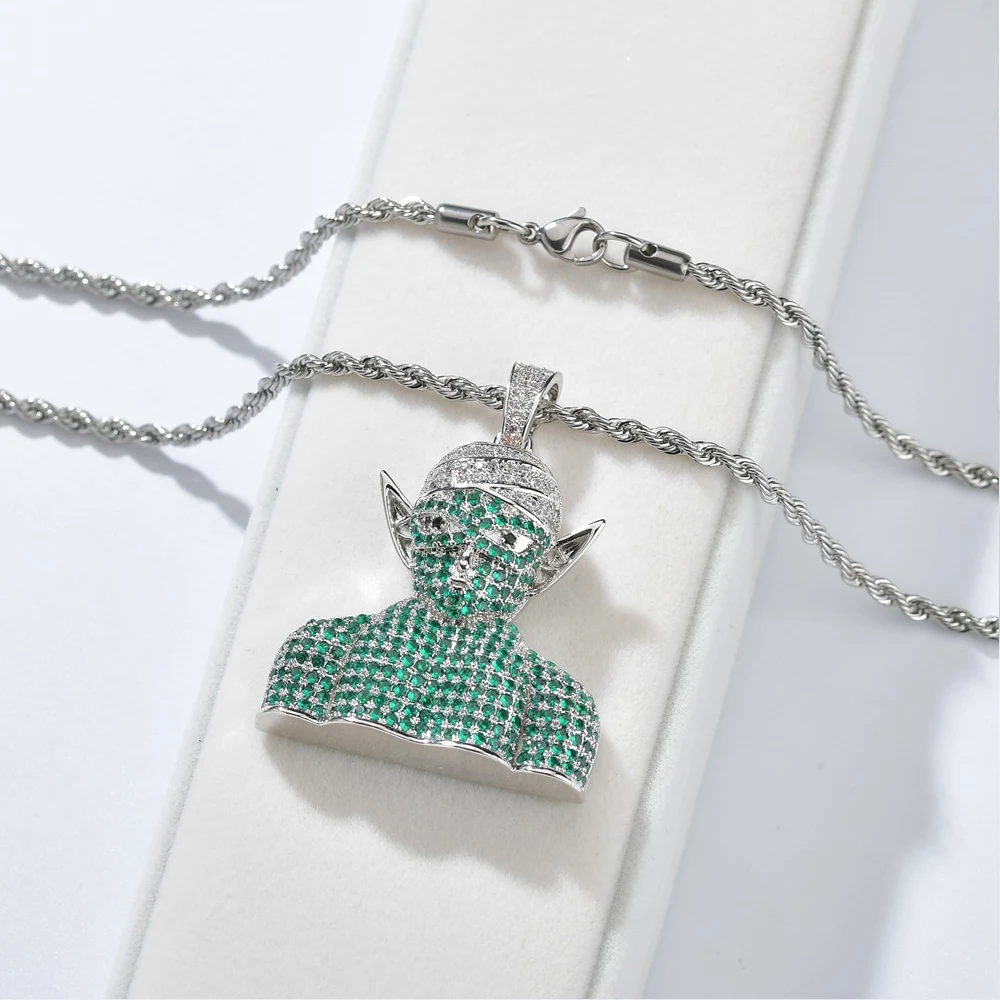 Bick Devil ожерелье в стиле хип хоп золотистого и серебряного цвета с блестящим льдом