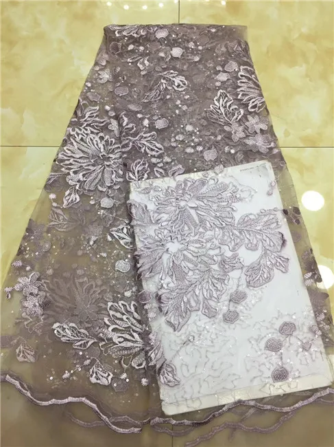 2019 high quality beaded French Nigerian sequins net lace African tulle mesh sequence fabric for dress 5yards/lot white XX2 | Дом и сад