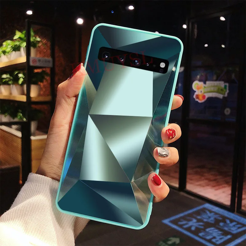 Для samsung Galaxy S10 чехол, роскошная Алмазная текстура, глянцевая зеркальная задняя крышка для samsung Galaxy S10 Plus S10E S10 Lite чехол Funda