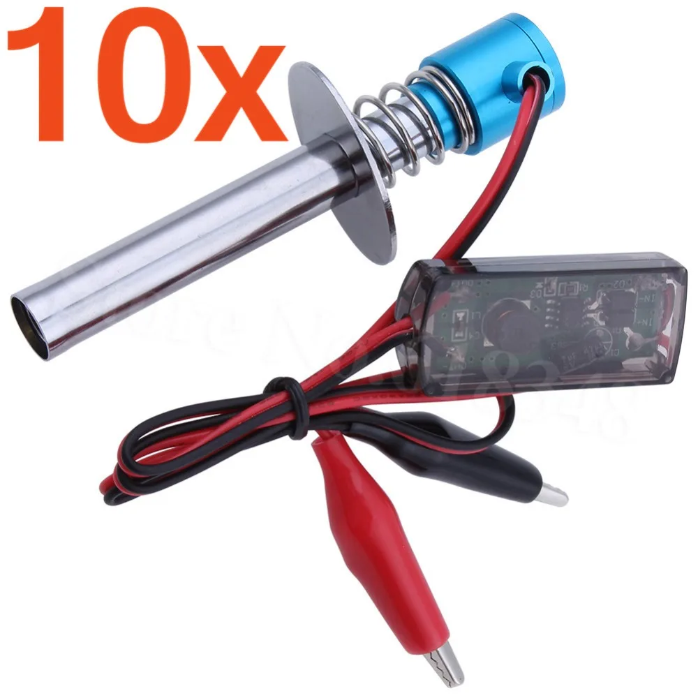 

10pcs/Lot HSP 80100 6-12V Electric Glow Plug Igniter Upgraded for 1/8 1/10 Nitro RC Car Monster Truck with Alligator Clip